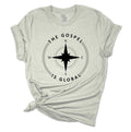 Womens Christian Tshirt the Gospel is Global Compass Jesus Christian Short