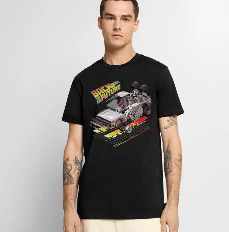 Back To The Future Delorean Composition on Men's Premium T-Shirt