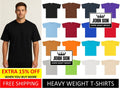 Plain T-shirts Round Neck Super Heavy Weight [S~7XL] Big Size Cotton [JOHN SON]