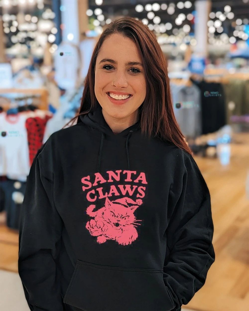 Santa Claws Angry Cat Christmas Holiday shirt