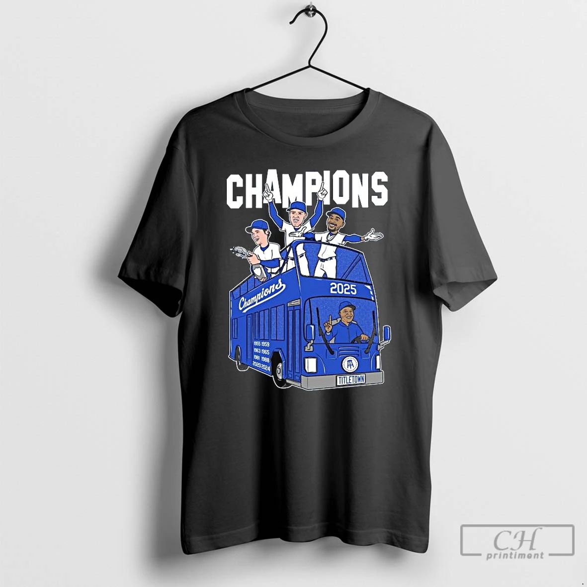 Classic Los Angeles Dodgers Champions 2025 On Bus Titletown Long Sleve T Shirts