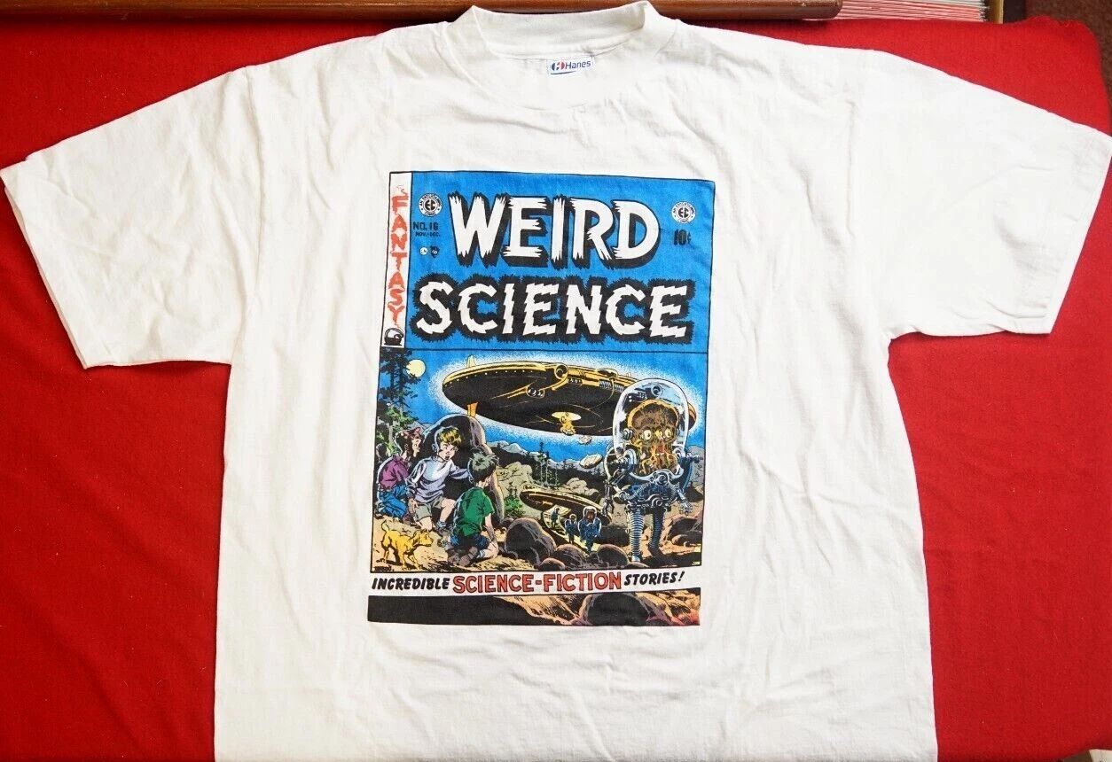 Vintage 90's Graphitti Designs, Weird Science shirt, Wally Wood EC, White, NOS