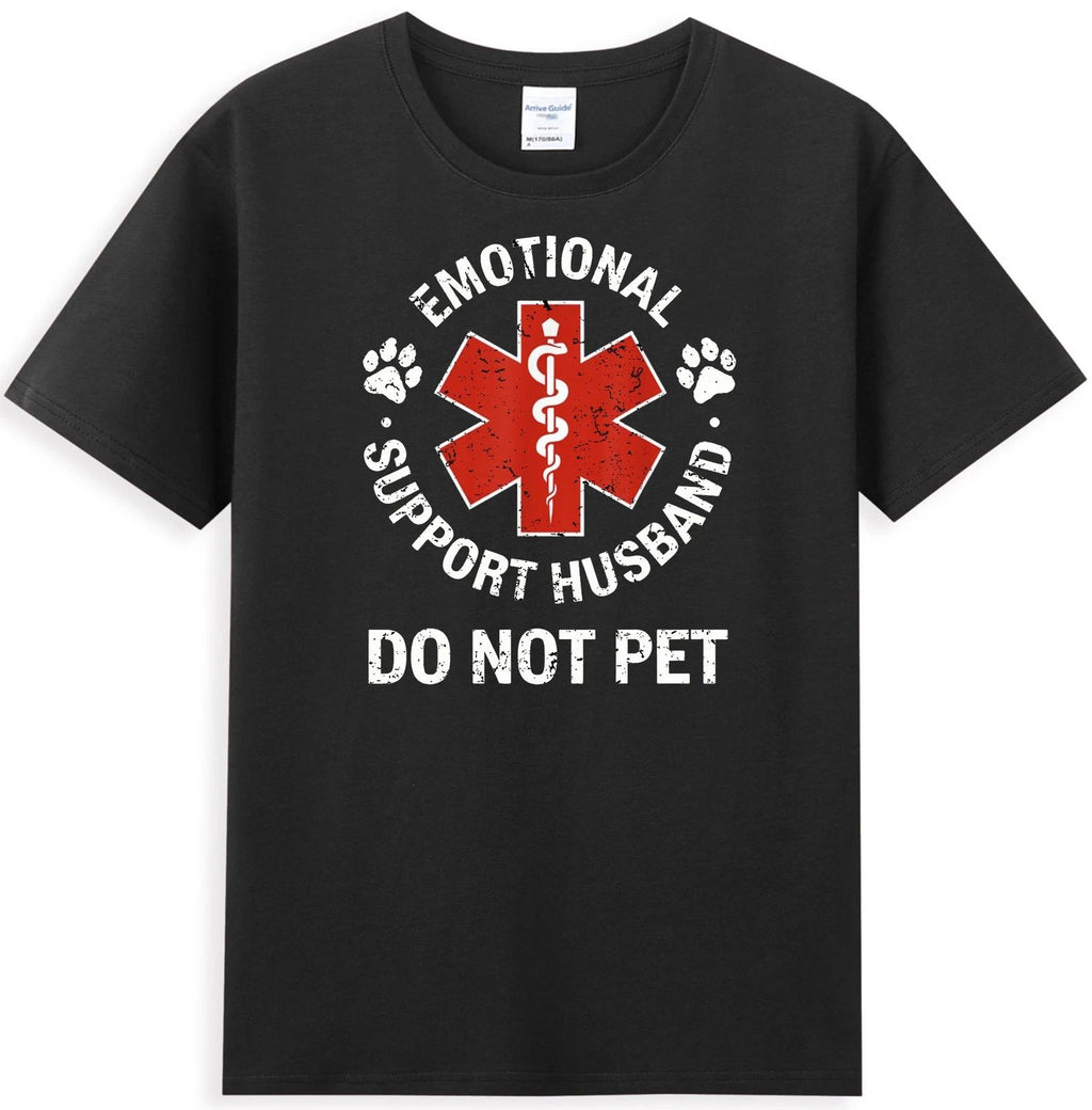 Emotional Support Husband Do Not Pet Funny Men's T-Shirt