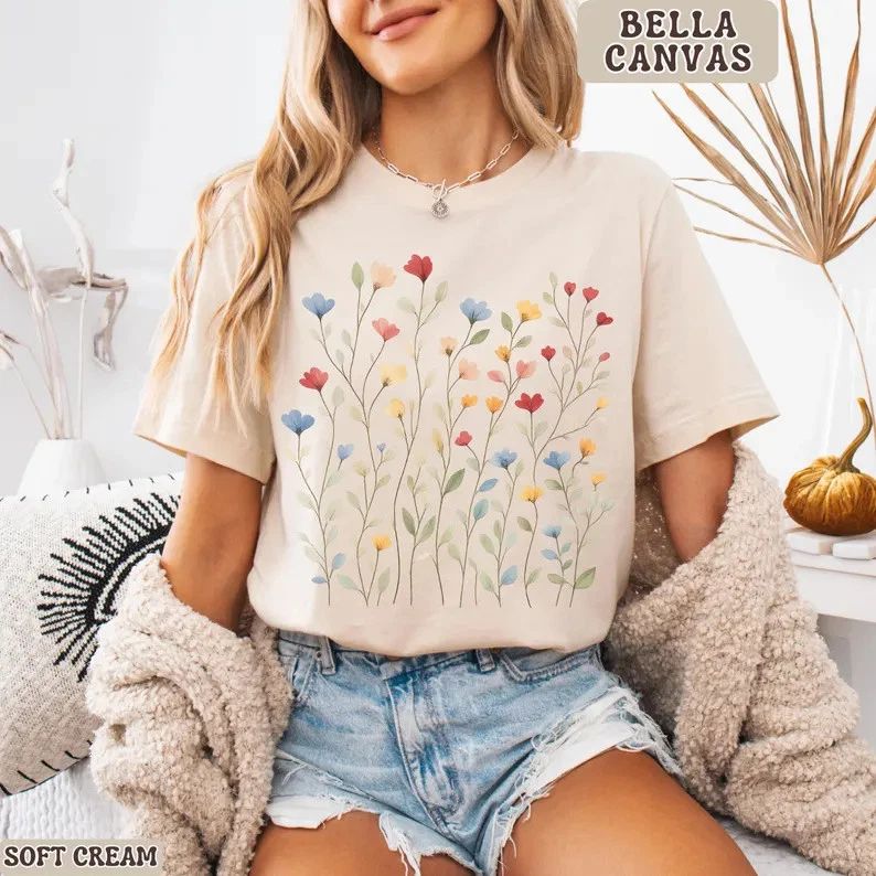 Boho Floral Comfort Tee Women's Relaxed Fit T