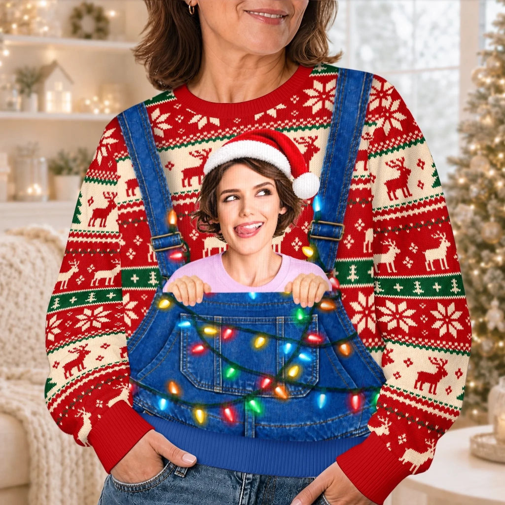 Custom Photo Christmas Gifts for Couples - Personalized Ugly Sweatshirt