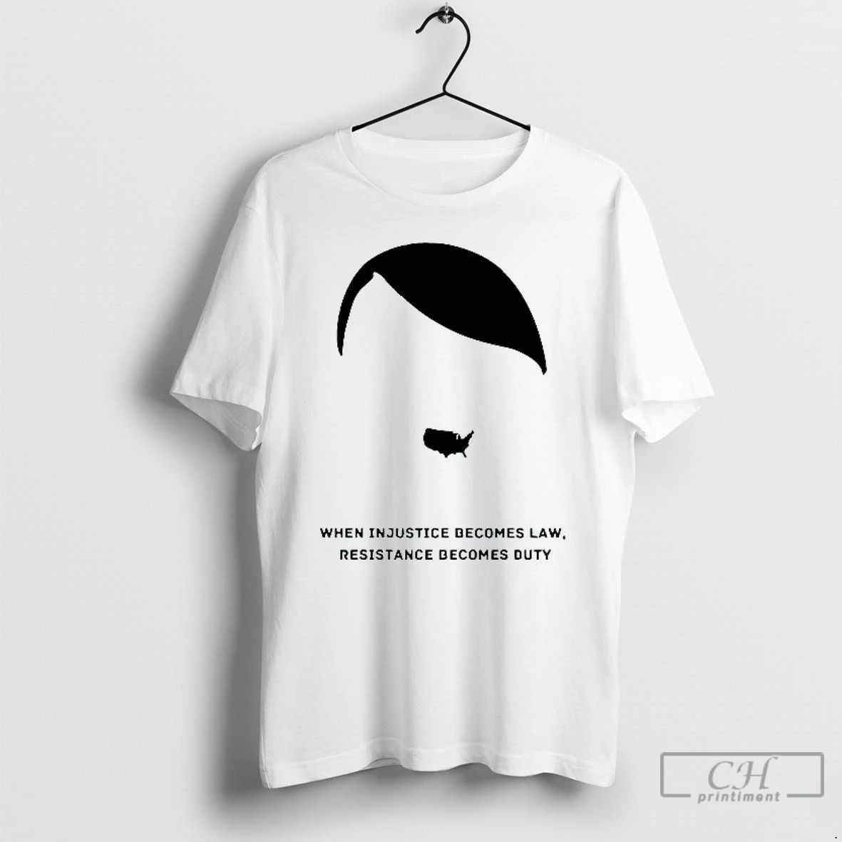 Classic When Injustice Becomes Law Resistance Becomes Duty Hitler Mens White Tee T Shirts