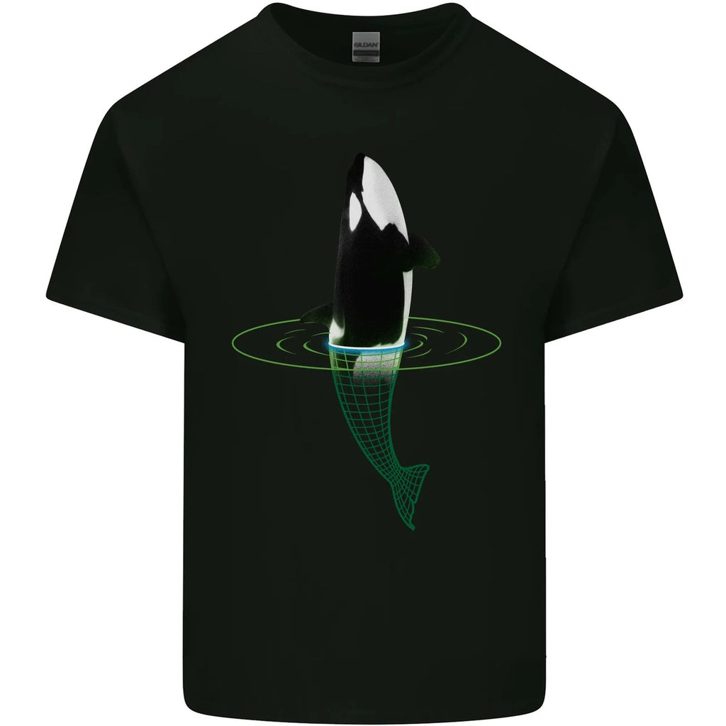 A SCI-FI Orca Whale Mens Cotton T-Shirt Tee Top