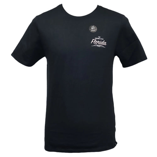 100% Cotton Hurley Men's The Sunshine State Florida 3D Map Black Tee Size XXL