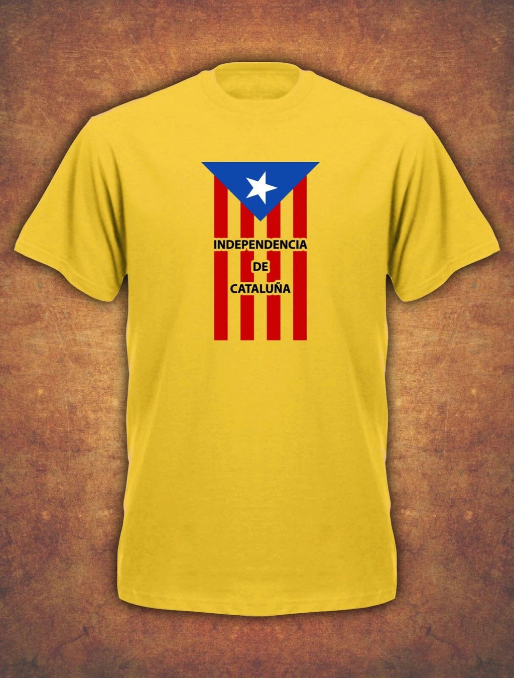 Catalonia Catalan Catalunya Independence Barcelona Espana Mens T-Shirt Yellow