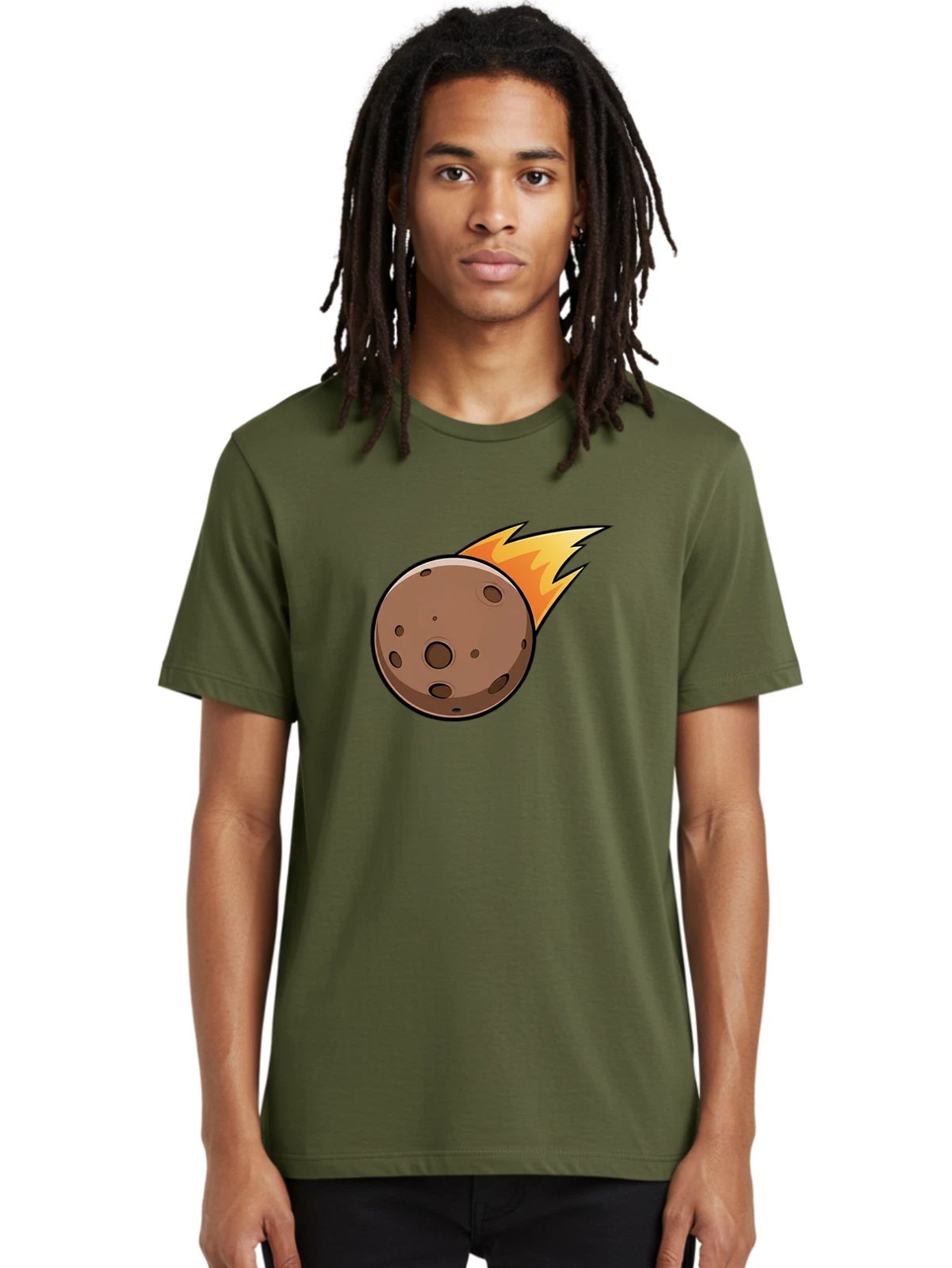 Falling-Moon Mens Graphic Tee, 100% Cotton, Casual Summer Wear