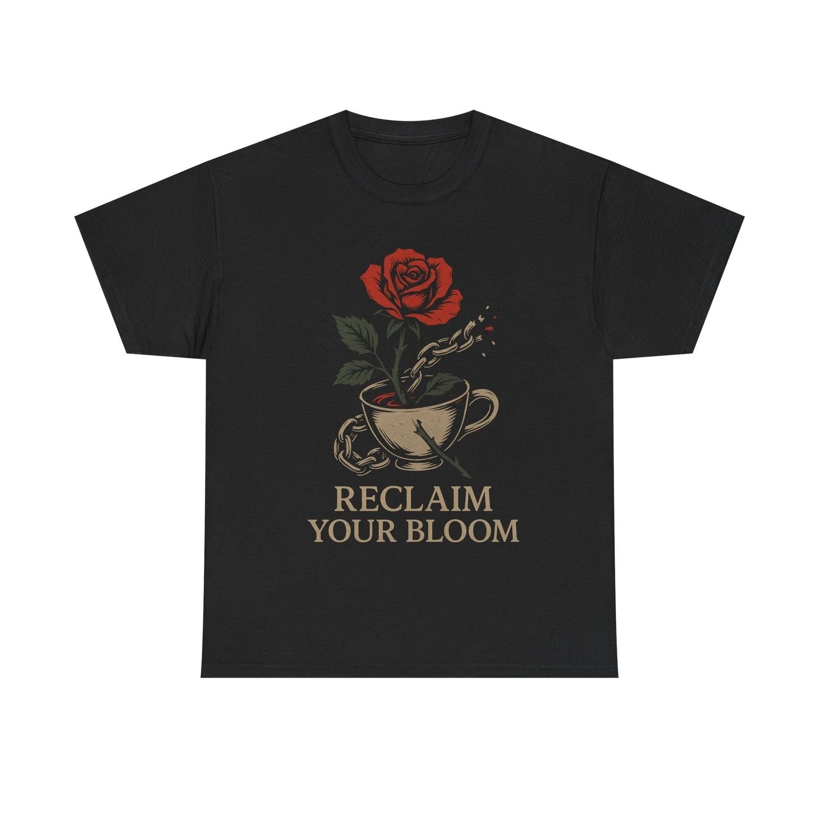 Floral Motivational Tee - Unisex Heavy Cotton T-Shirt
