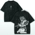 Anime Dark Warrior Graphic T-Shirt Oversized Cotton Streetwear Tee