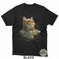 Serene Tabby Cat With Snow Snowy Forest Winter Aesthetic T-Shirt