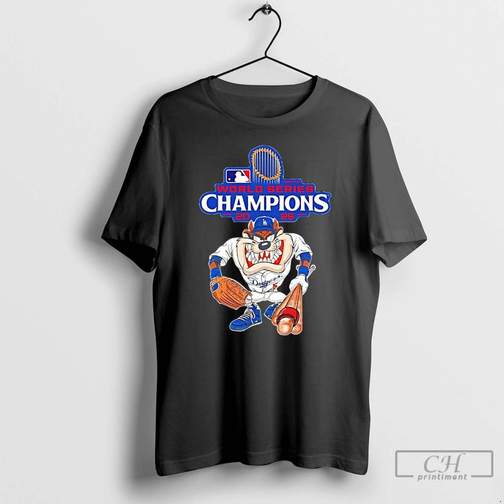 Classic Tasmanian Devil Los Angeles Dodgers 2025 World Series Champions T Shirts