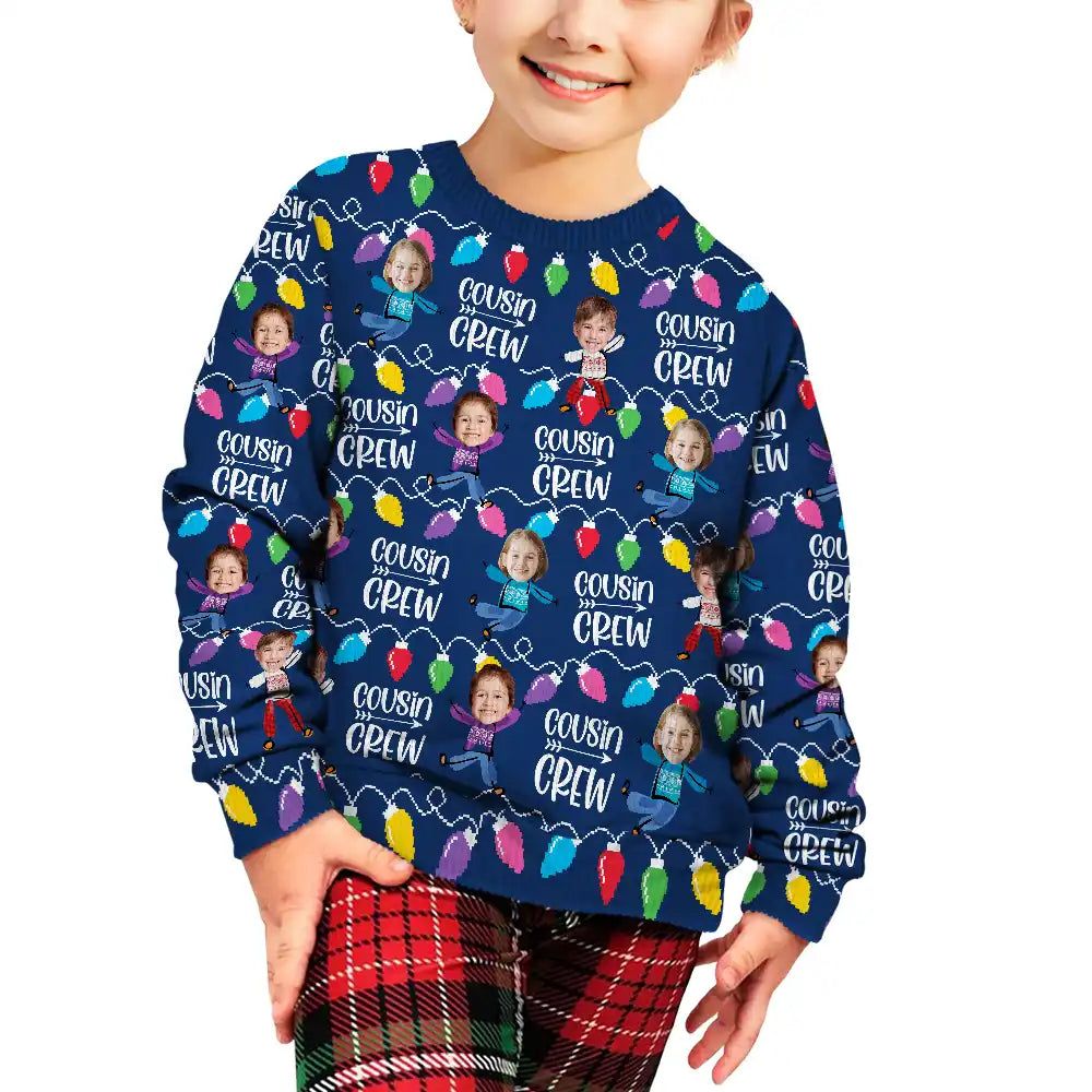 Custom Photo Funny Face Cousin Crew - Personalized Unisex Ugly Sweater