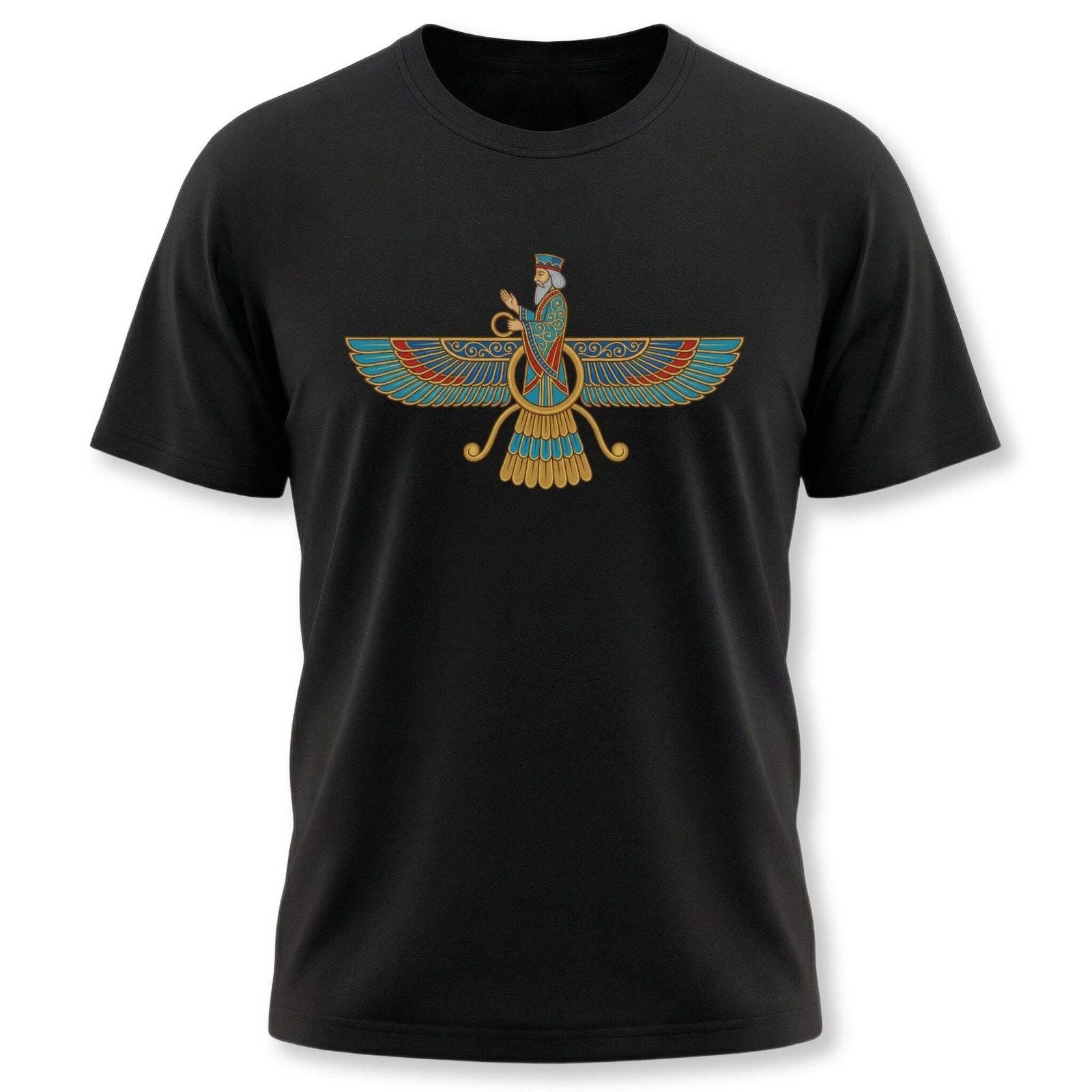 Faravahar Zoroastrian Winged Symbol T-Shirt | Ancient Persian Graphic Tee | V1