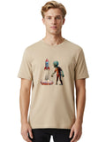 Zombie-And-Rocket Mens Graphic Tee, 100% Cotton, Casual Summer Wear