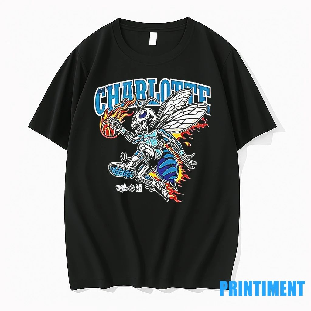 Charlotte Hornets Mascot Skeleton Burning Player Nba Tshirts Sweater