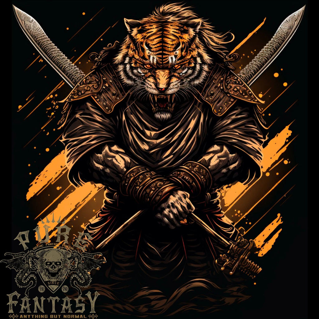 Tiger Warrior Fantasy MMA Martial Arts Mens Light Cotton T-Shirt