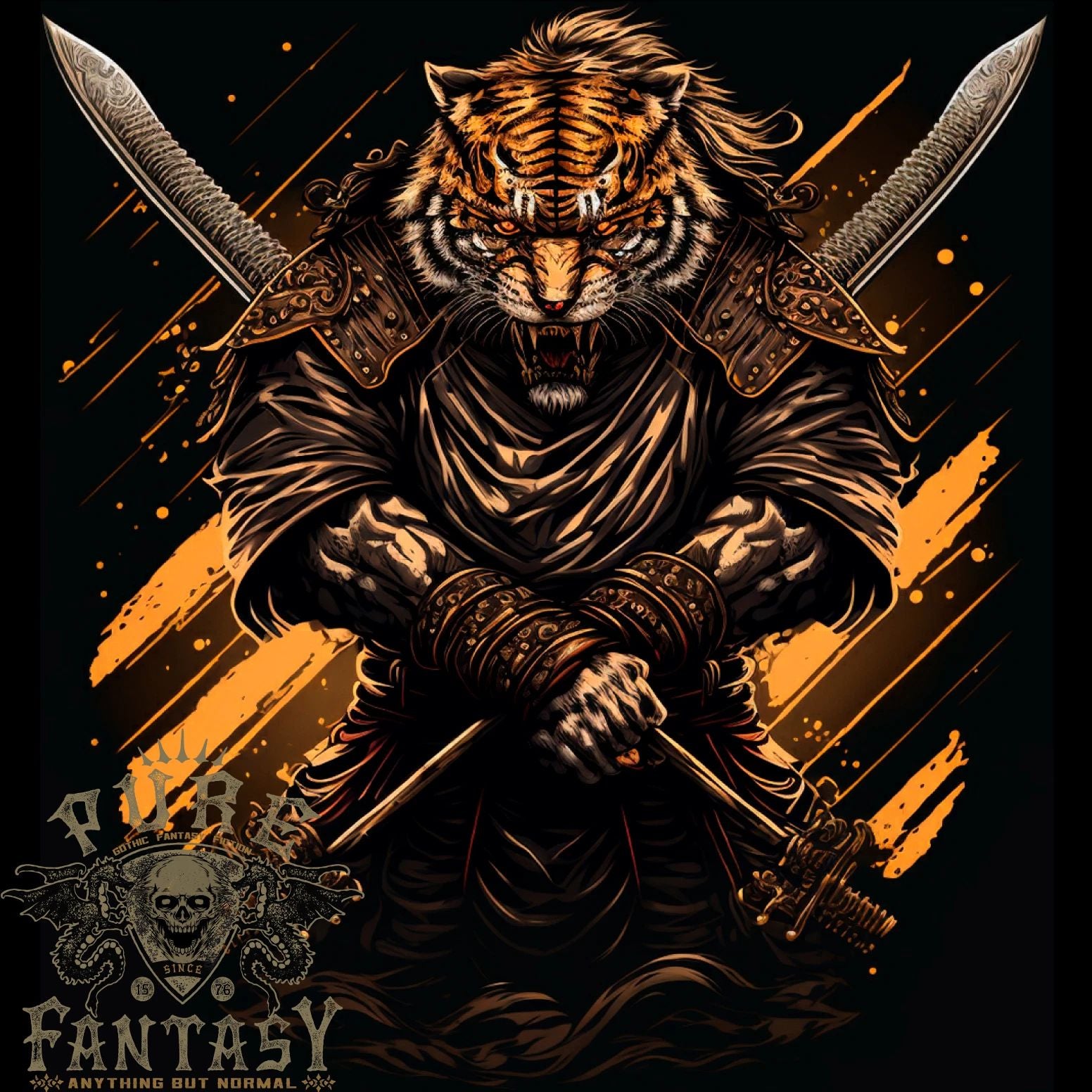 Tiger Warrior Fantasy MMA Martial Arts Mens Light Cotton T-Shirt