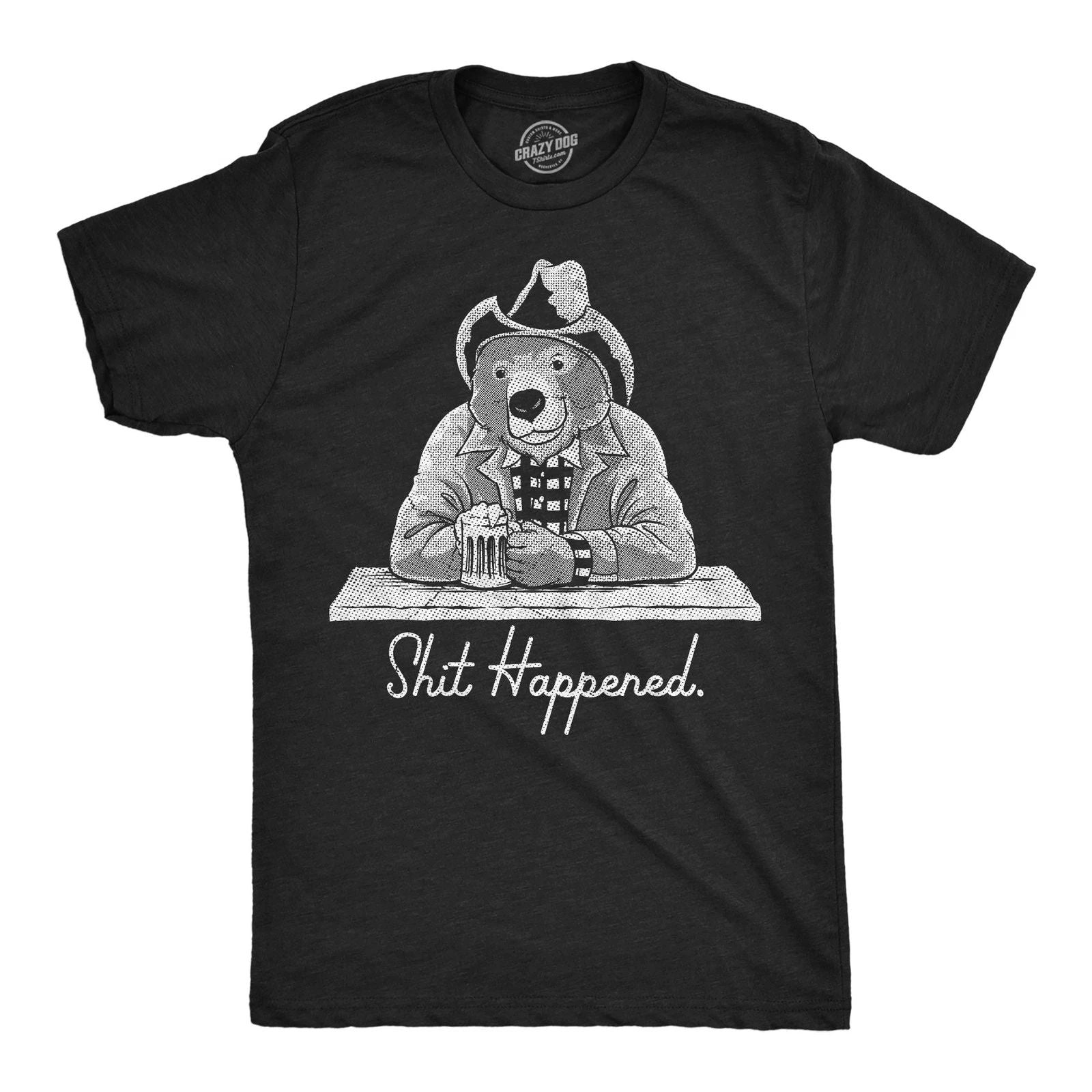 Mens Funny T Shirts  Happened Sarcastic Bear Graphic Novelty Tee for Men