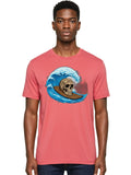 Sugar-Skull-Surfing Mens Graphic Tee, 100% Cotton, Casual Summer Wear