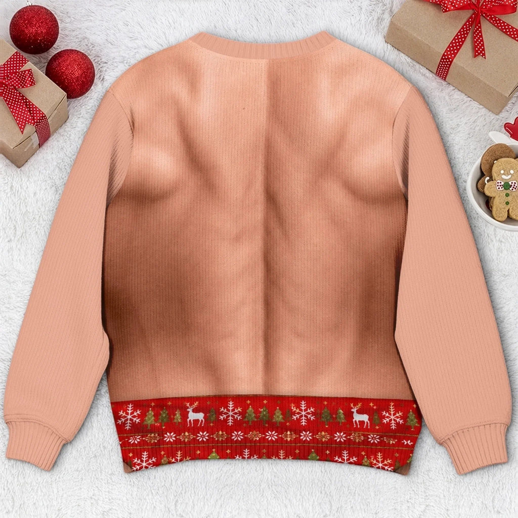 Custom Funny Ugly Sweatshirt - Personalized Christmas Birthday Gifts For Men - Dressed Up In Festive Tie