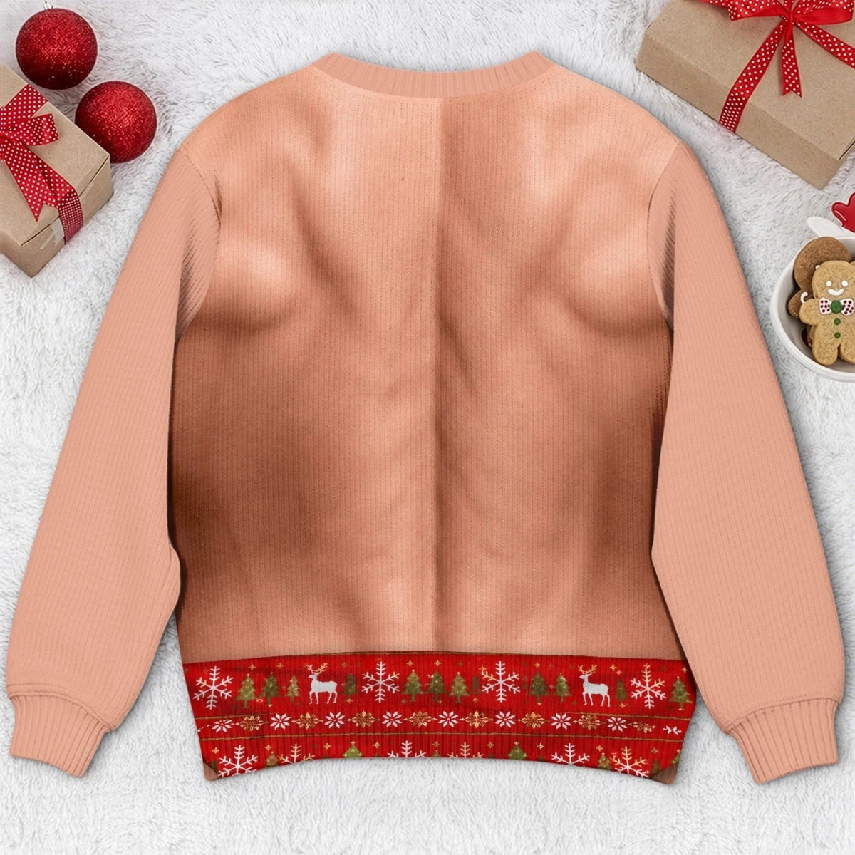 Custom Funny Ugly Sweatshirt - Personalized Christmas Birthday Gifts For Men - Dressed Up In Festive Tie