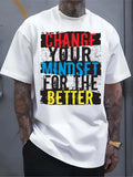 Men's Pure - Cotton White T - shirt: Mindset Revolution: Bold Cotton Tee