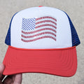 Rhinestone American Flag Trucker Hat