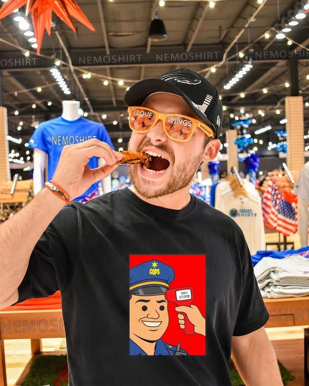 Cops 100% Stupid Meme police satire humor shirt