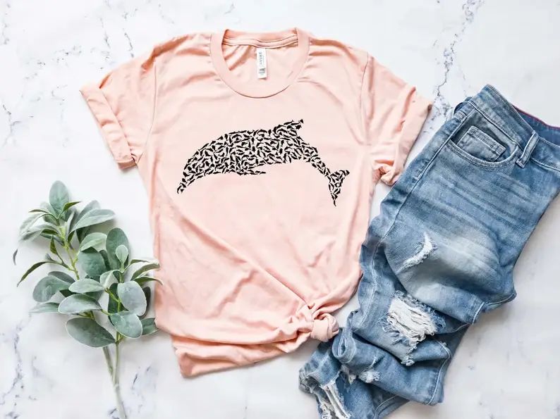 Dolphin Graphic T-Shirt, Dolphin Lover Shirt