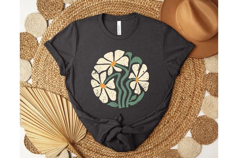 Daisy Wildflower Boho Comfort Tee Shirt Women