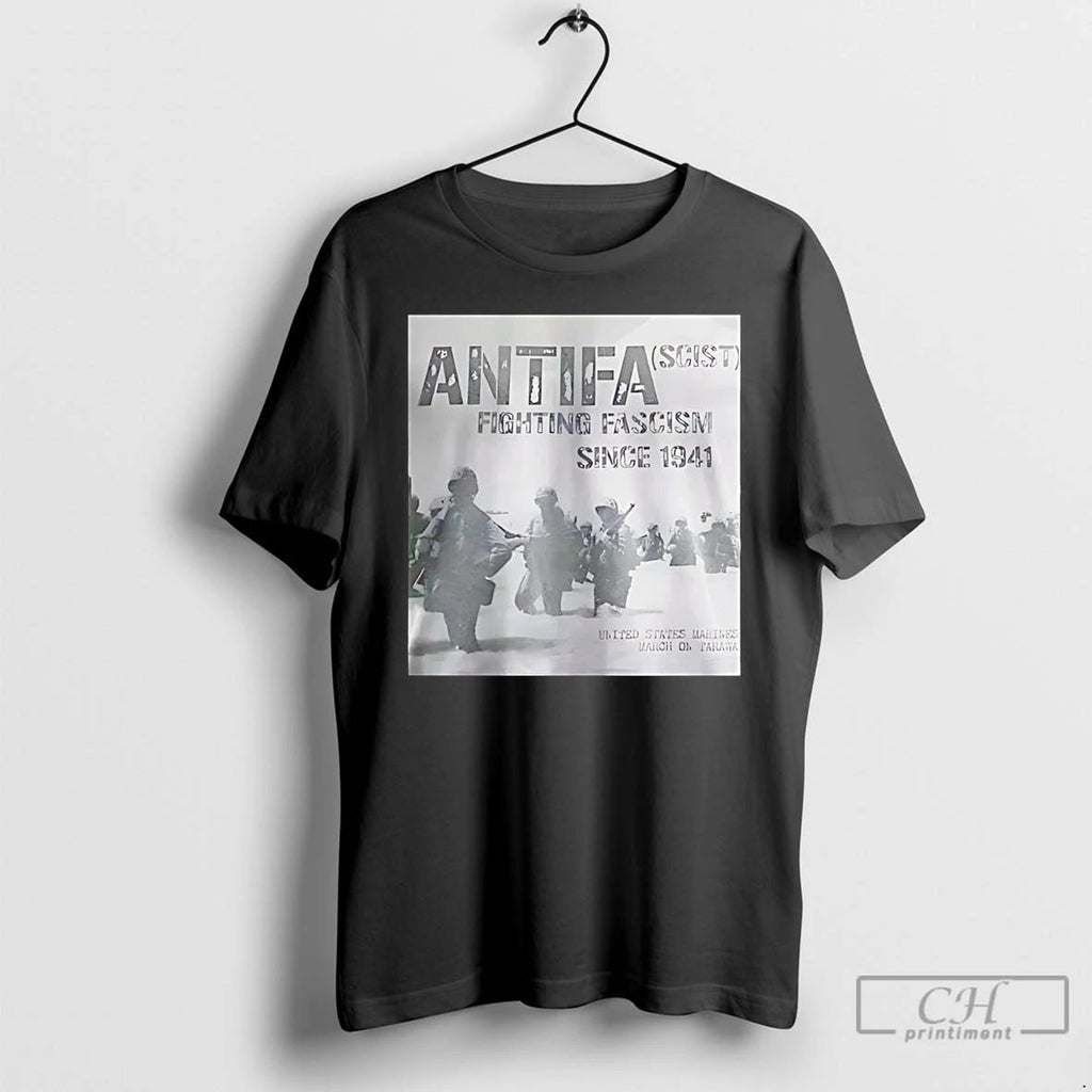 Classic Us Marine Corp Antifascist Fighting Fascism Since 1941 T Shirts