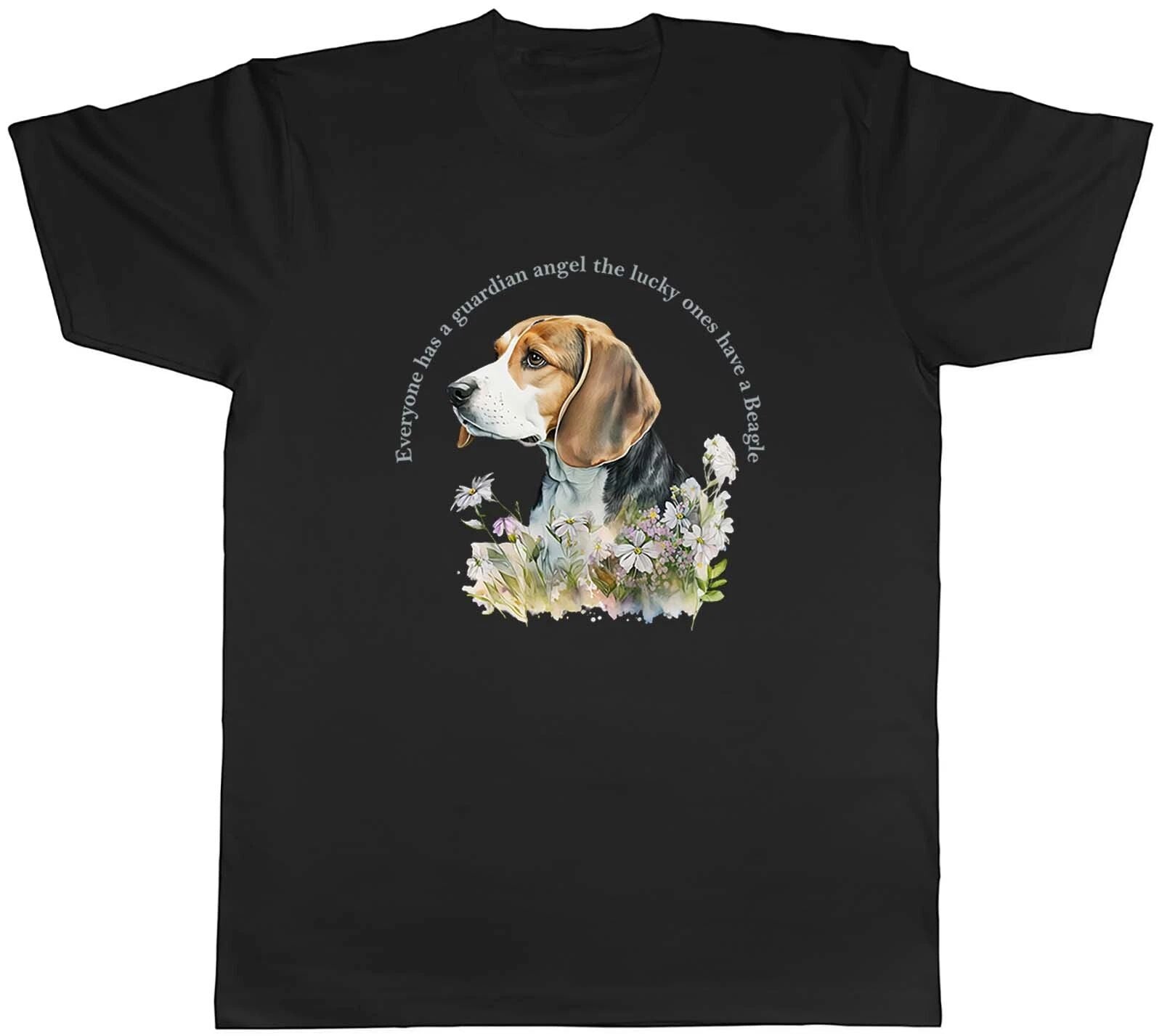 Beagle Mens T-Shirt Pet Dog Lover Guardian Angel Tee Gift