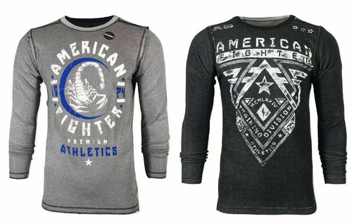 AMERICAN FIGHTER Men's Reversible Thermal Shirt MICHIGAN Athletic Biker
