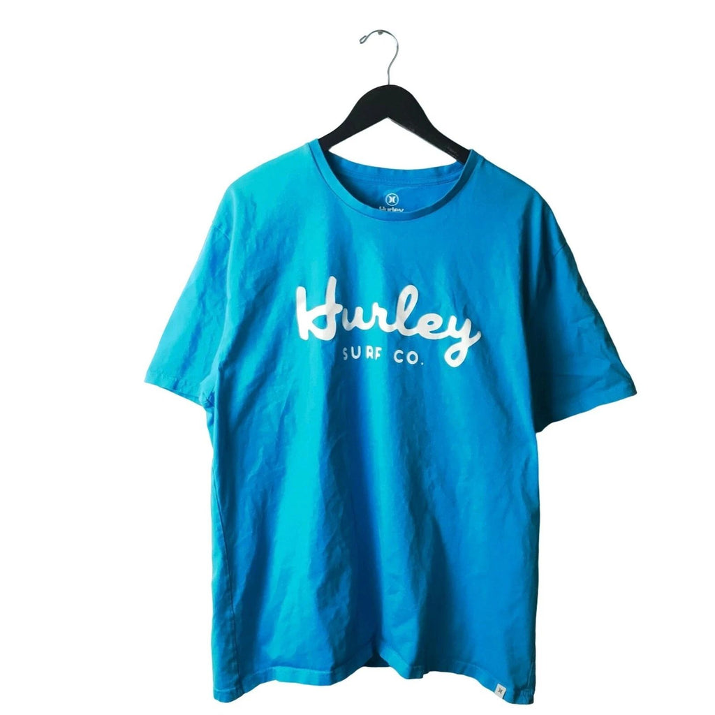 Hurley Surf Co T Shirt Adult Blue XL Extra Large Classic Graphic Tee 100% Cotton