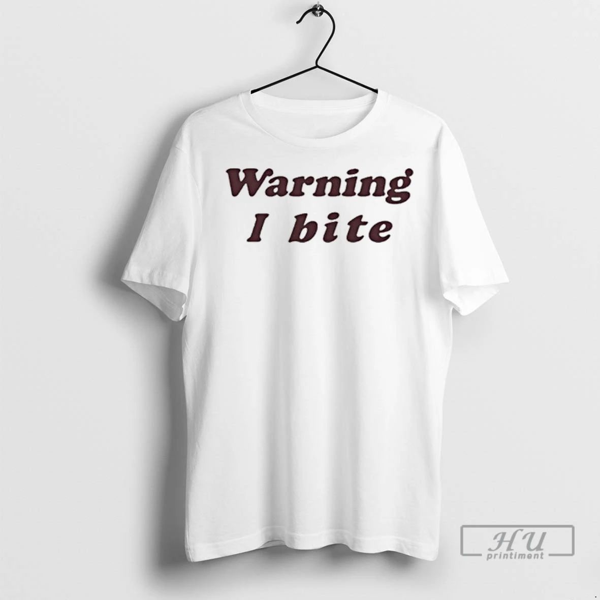 Officials Brooklyn Wearing Warning I Bite Ladies T Shirt
