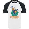 Outnumbered Dad Girls Fathers Day Daughters Mens S/S Baseball T-Shirt