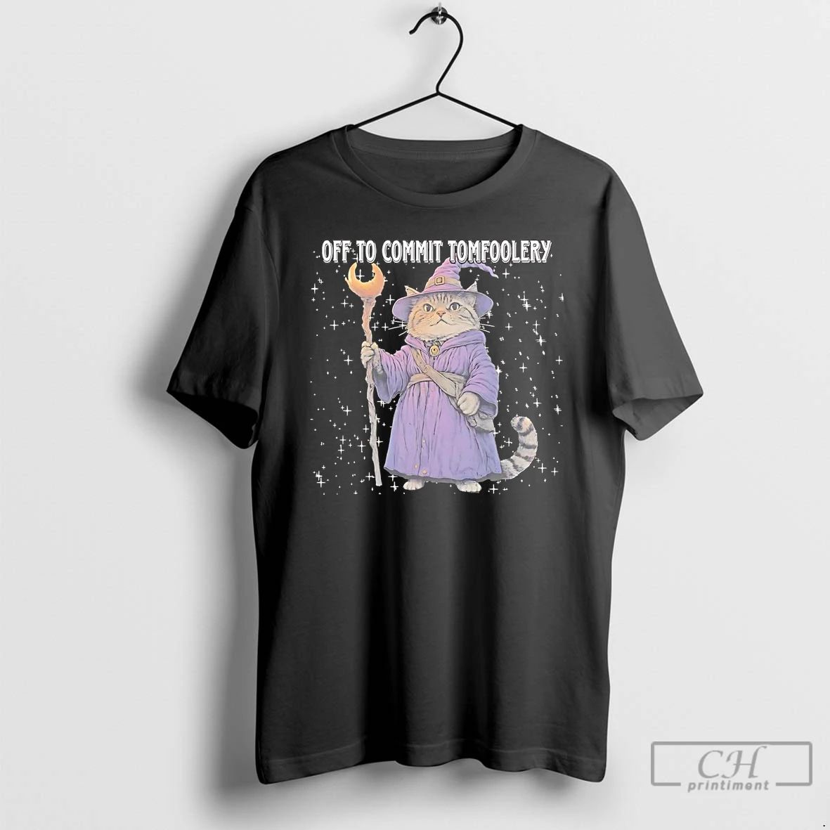 Classic Cat Wizard Off To Commit Tomfoolery T Shirts