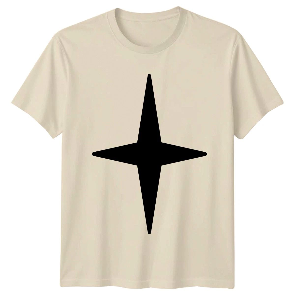 Simple Four Pointed Star Graphic T-Shirt Minimalist Symbol Geometric Birthday