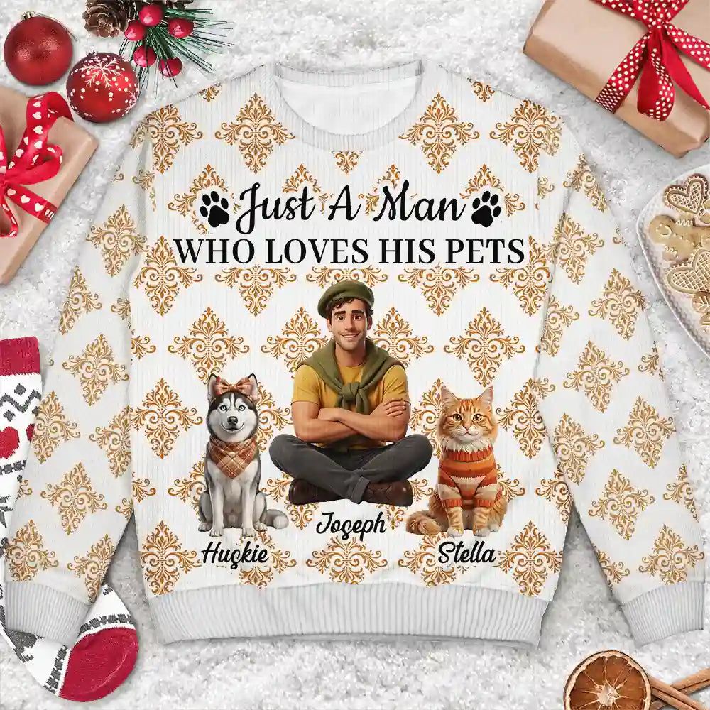 Custom Photo 3D Autumn Concept Just A Girl Who Loves Her Dog - Personalized Unisex Ugly Sweater