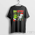 Classic Six Seven Grinch And Santa Hands Christmas Light T Shirts