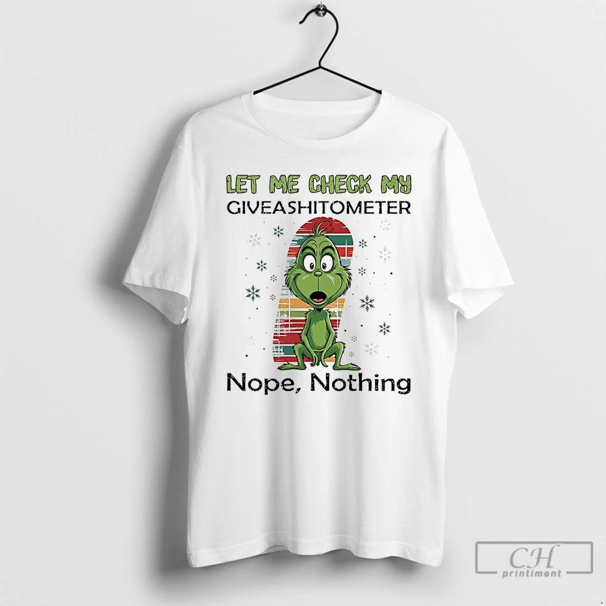 Premium Grinch Let Me Check My Giveashitometer Nope Nothing T Shirts