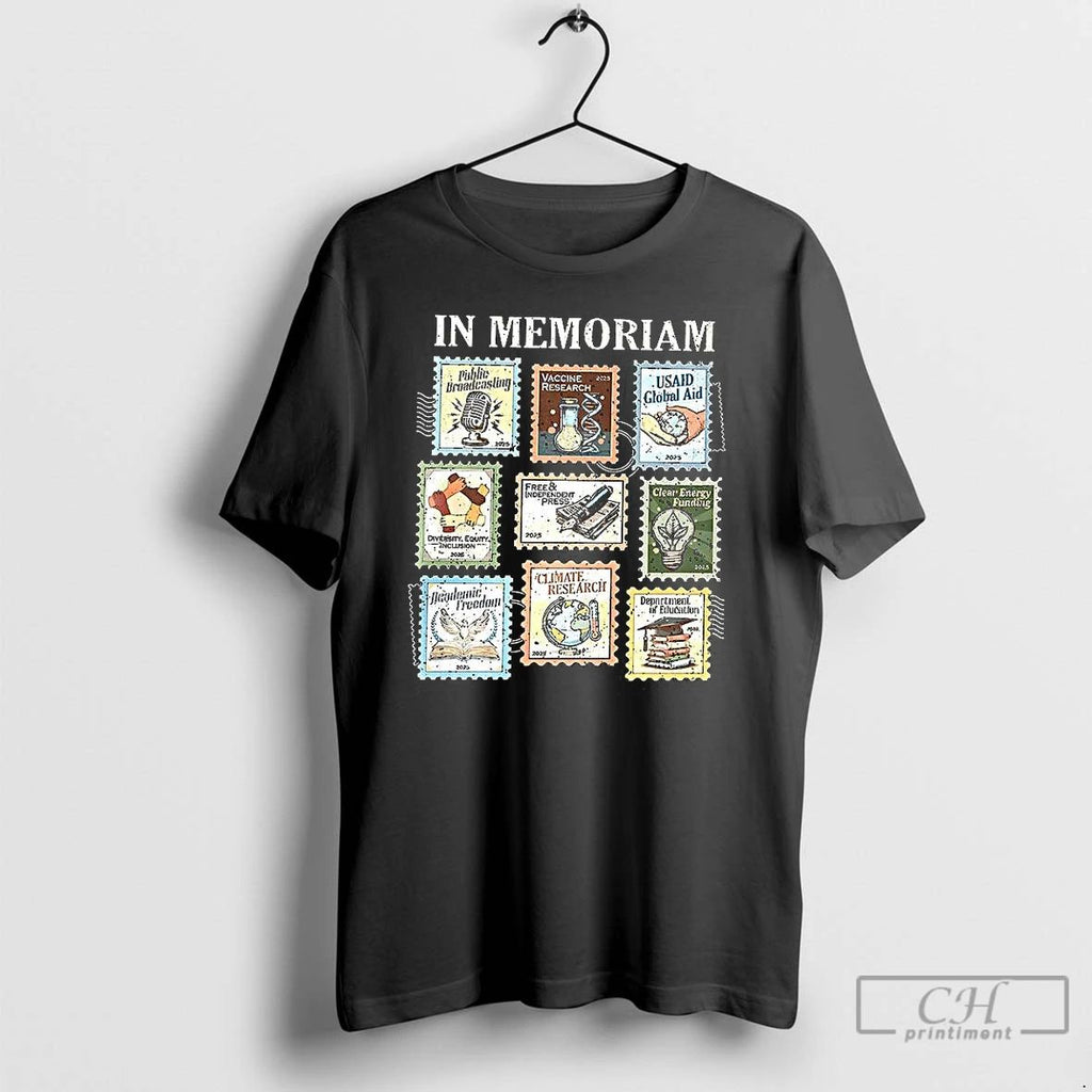 Classic In Memoriam Resist Protest Postage Stamp Graphic T Shirts