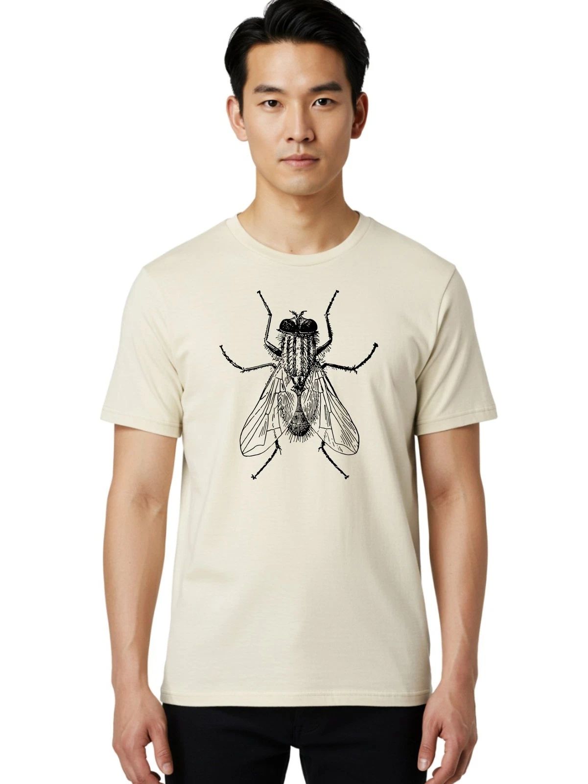 Fly-Illustration Mens Graphic Tee, 100% Cotton, Casual Summer Wear