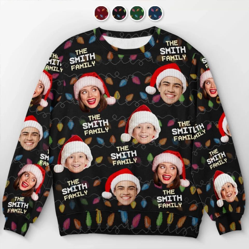 Christmas Is A Time To Gather With Family - Family Personalized Custom Ugly Sweatshirt - Unisex Wool Jumper - Christmas Gift For Family