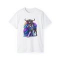 Rainbow Fur Bull Illustration Tee | Colorful Fantasy Animal Shirt
