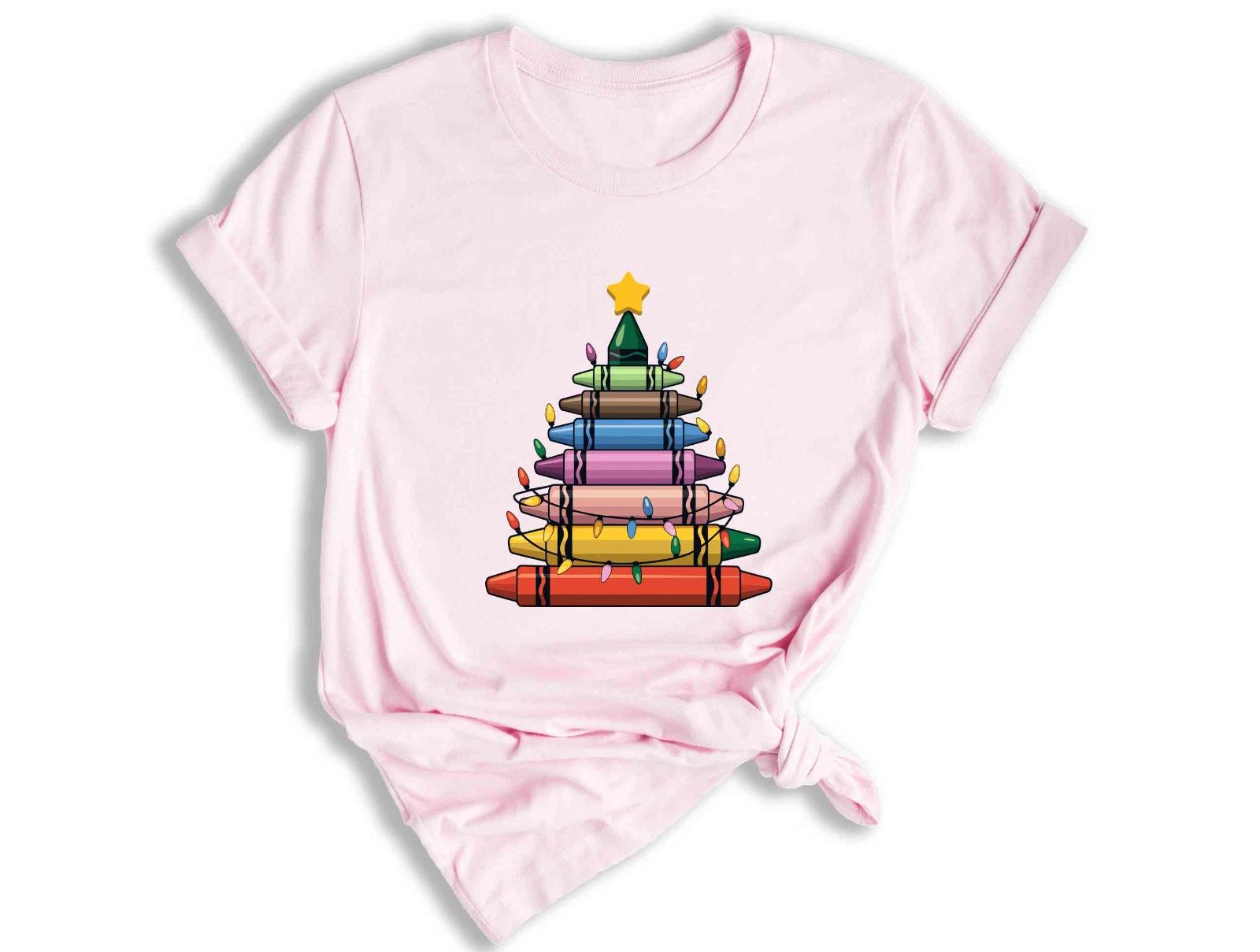 Christmas Pens Tree Light Shirt, Gift for Teacher, Cute Christmas Shirt