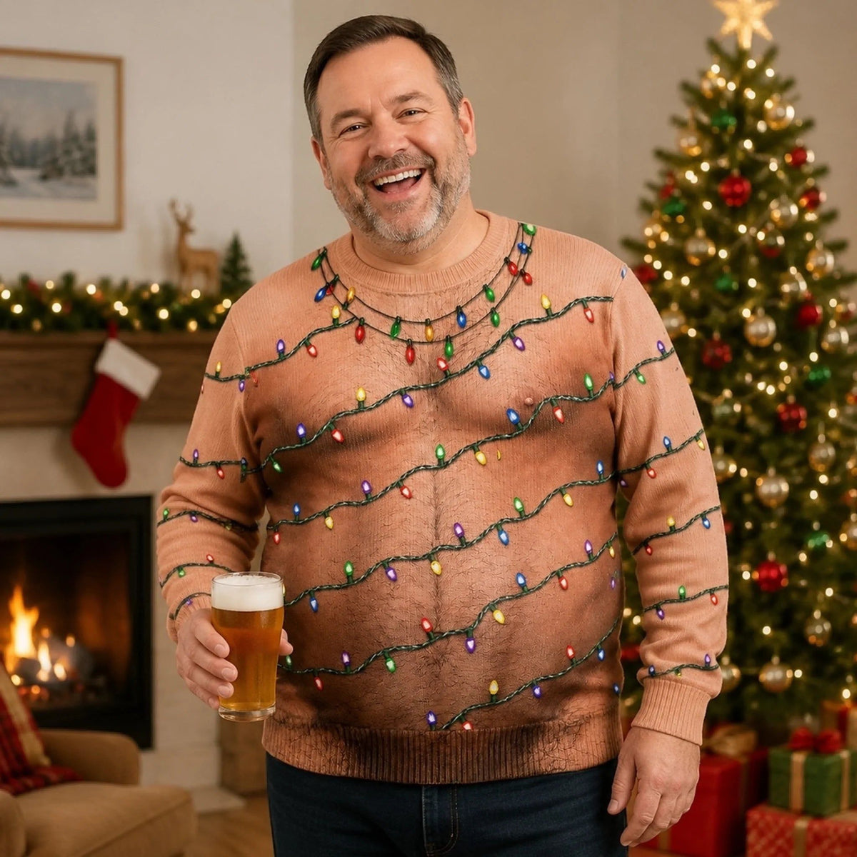 Custom Funny Ugly Sweatshirt - Personalized Christmas Birthday Gifts For Men - Bringing Pure Heat To Parties